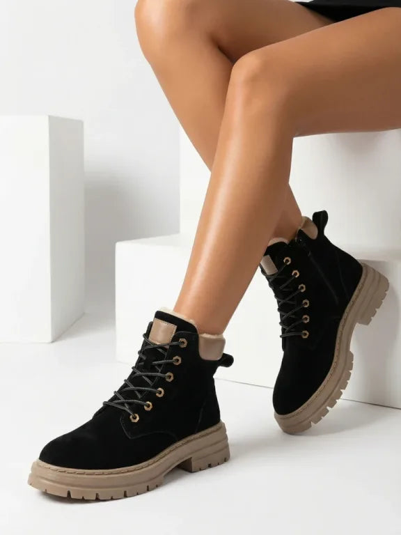 Alosia - Botines Con Cordones y Suela Gruesa