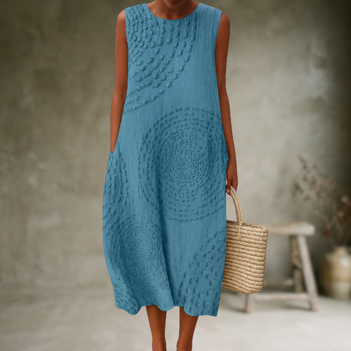 Natia - Vestido Midi Sin Mangas de Algodón