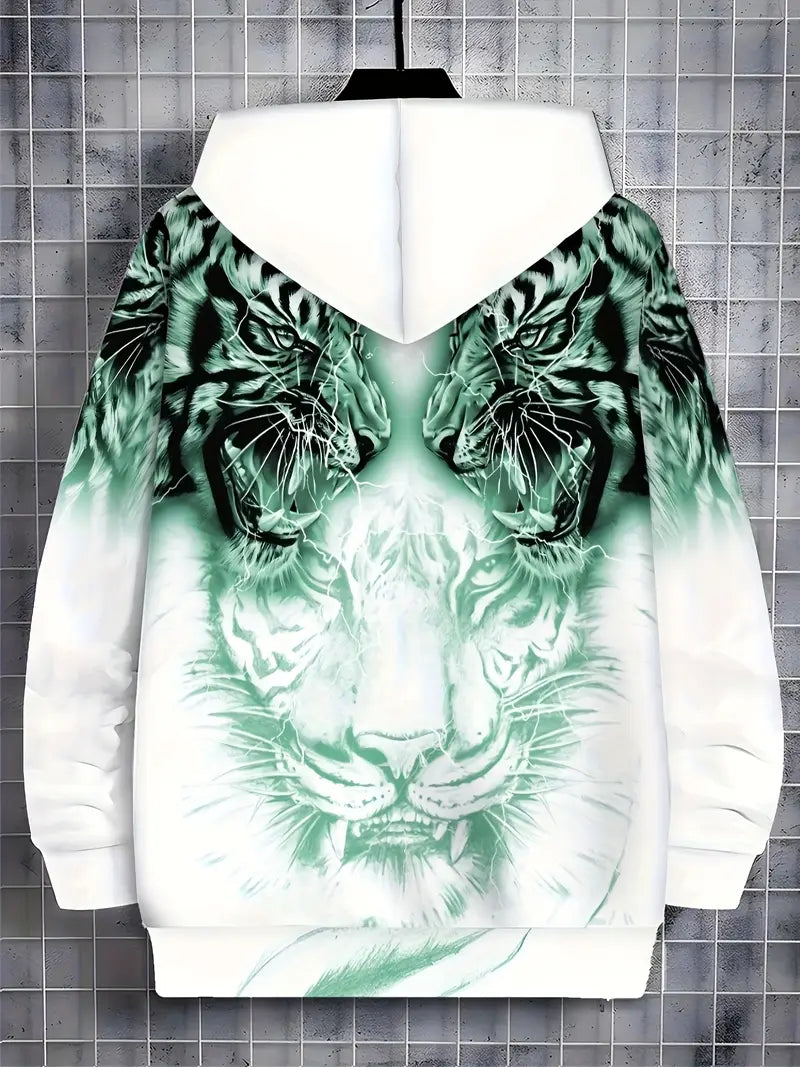 Murillo - Chaqueta Sudadera Informal de Manga Larga Con Estampado de Tigre