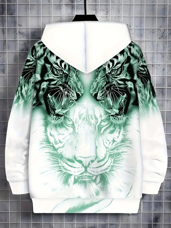 Murillo - Chaqueta Sudadera Informal de Manga Larga Con Estampado de Tigre