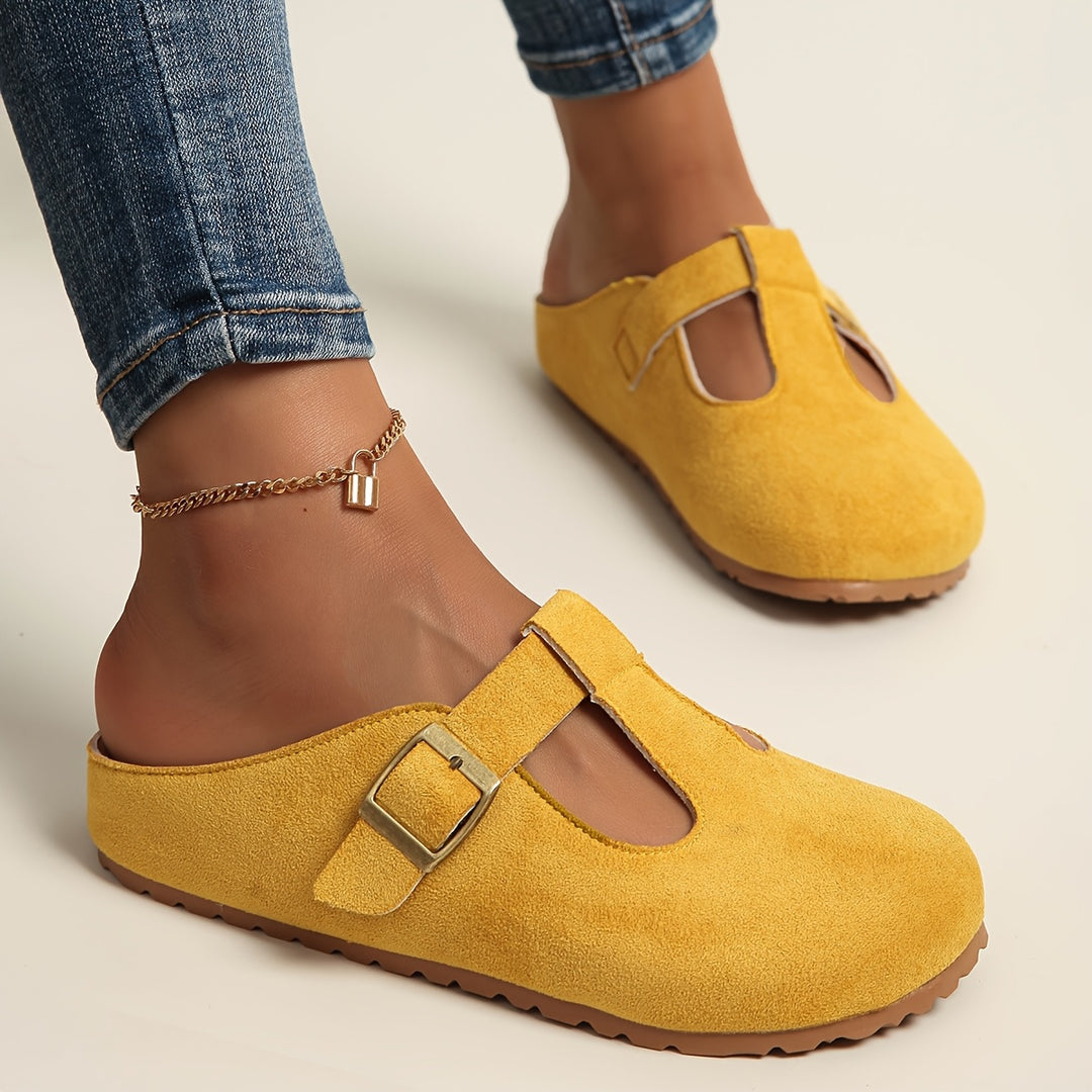 Helane - Cómodos Zuecos de Ante Sin Cordones
