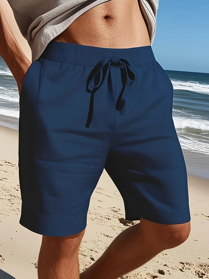 Callan - Pantalones Cortos Informales De Lino Con Bolsillo