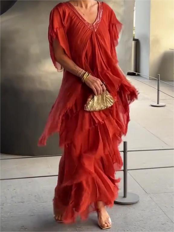 Carlijn - Elegante Maxivestido Con Cuello en V