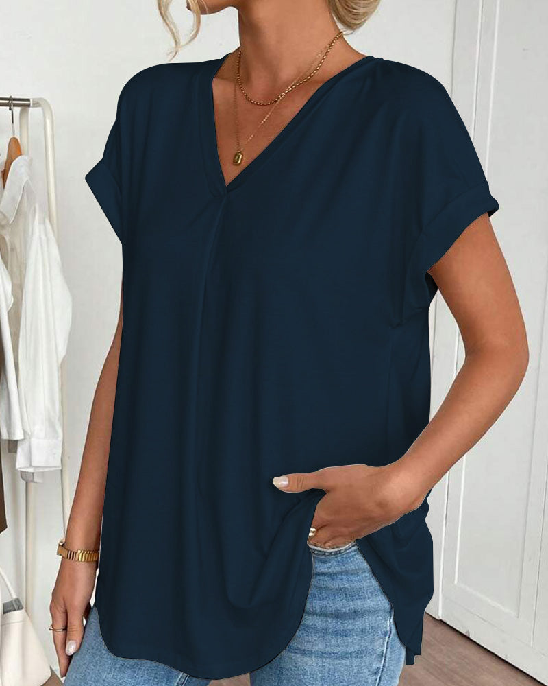 Enya - Camiseta de Manga Corta con Espalda Chapada