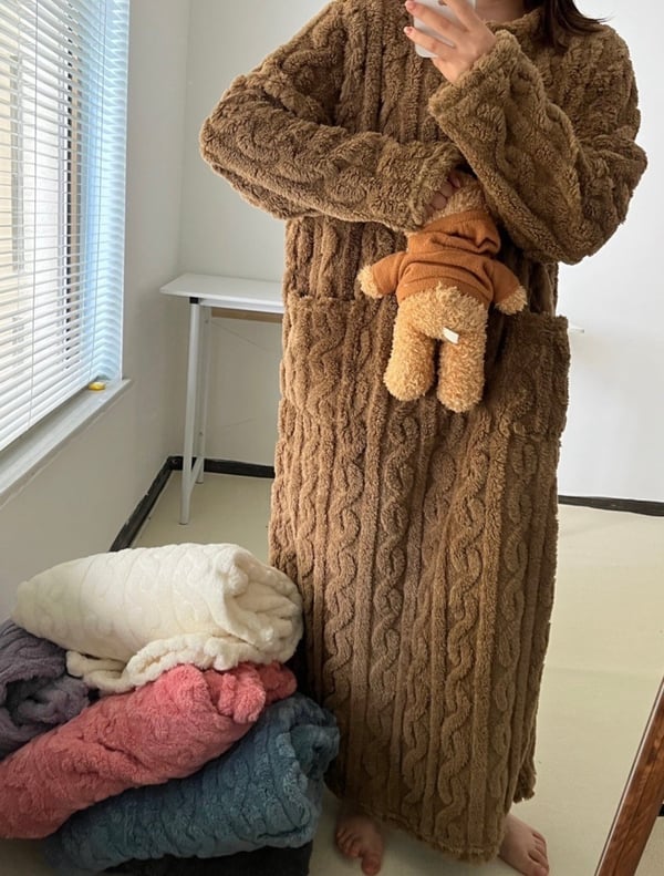 Vreni - Ropa De Casa De Terciopelo Coral De Invierno