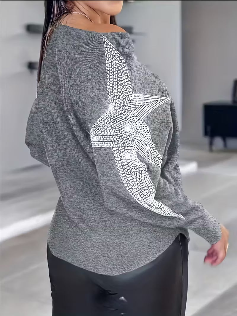 Bernardino - Elegante Jersey de Manga Larga Con Estampado de Estrellas