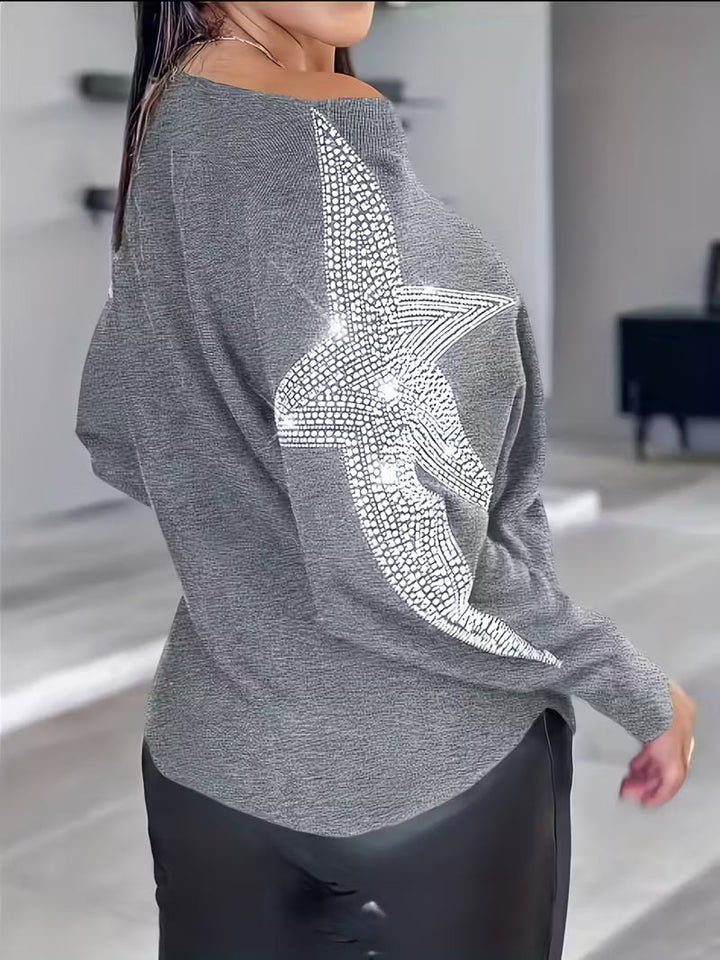 Bernardino - Elegante Jersey de Manga Larga Con Estampado de Estrellas