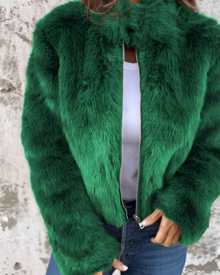 Arbel - Elegante Chaqueta Con Cuello Alto de Piel