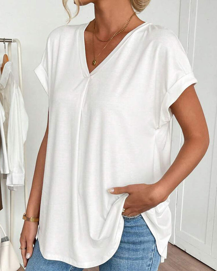 Enya - Camiseta de Manga Corta con Espalda Chapada