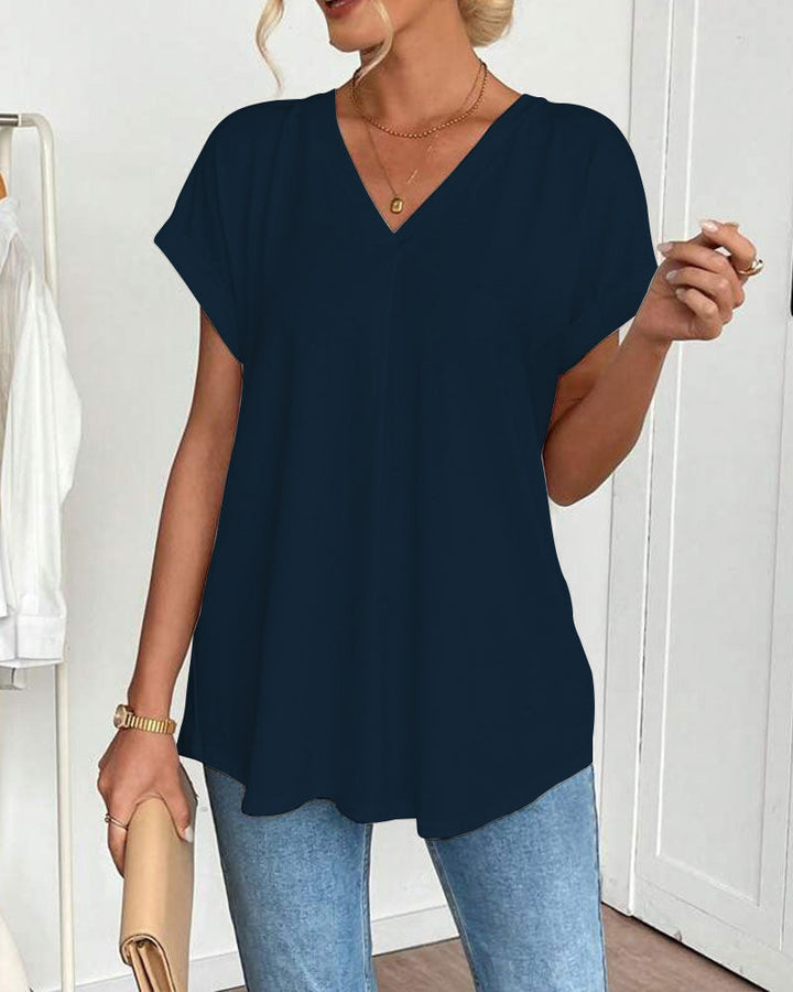 Enya - Camiseta de Manga Corta con Espalda Chapada