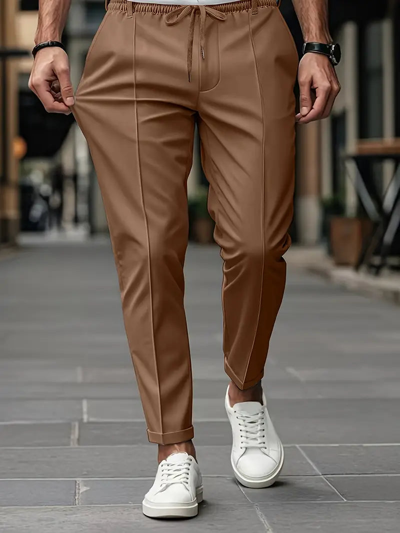 Crawford - Informal Ajuste Entallado Pantalones Con Cintura Elástica
