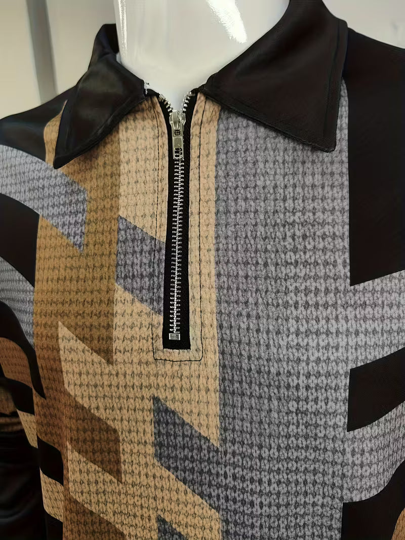 Thomson - Camisa De Manga Larga Con Media Cremallera