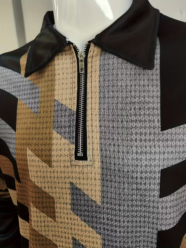 Thomson - Camisa De Manga Larga Con Media Cremallera