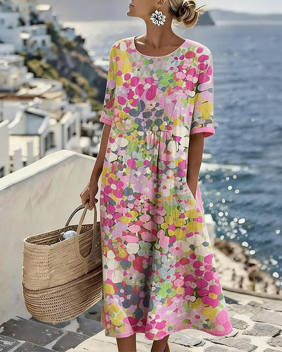Sivena - Elegante Vestido Holgado Estampado