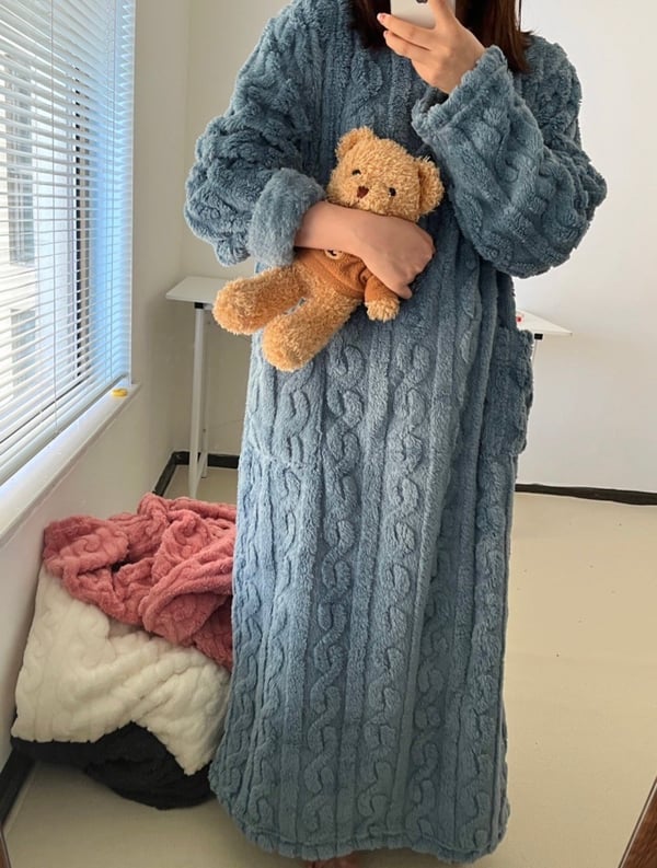 Vreni - Ropa De Casa De Terciopelo Coral De Invierno