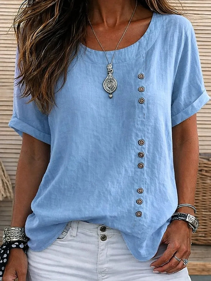 Mickale - Blusa De Algodón Con Botonadura