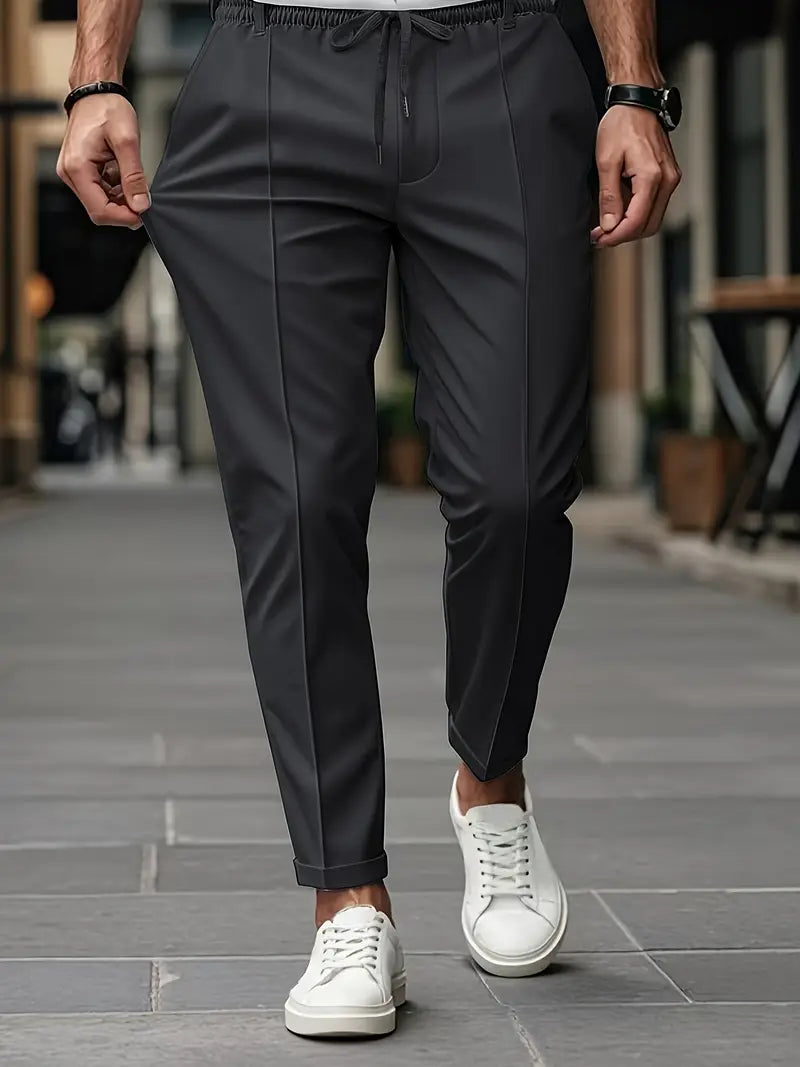 Crawford - Informal Ajuste Entallado Pantalones Con Cintura Elástica