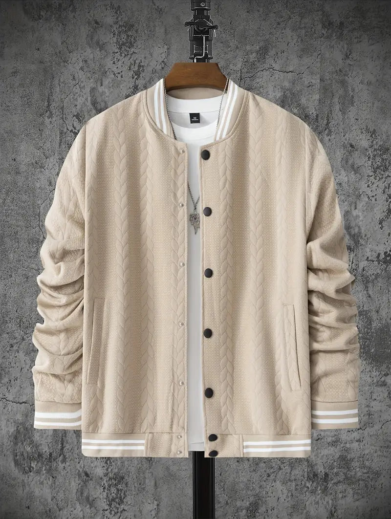 Felips - Chaqueta De Béisbol Jacquard Con Rayas Decorativas