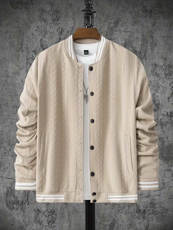 Felips - Chaqueta De Béisbol Jacquard Con Rayas Decorativas