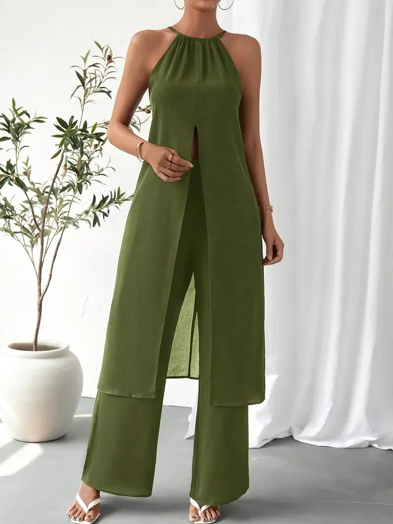 Eirini - Elegante Conjunto De Dos Piezas Sin Mangas