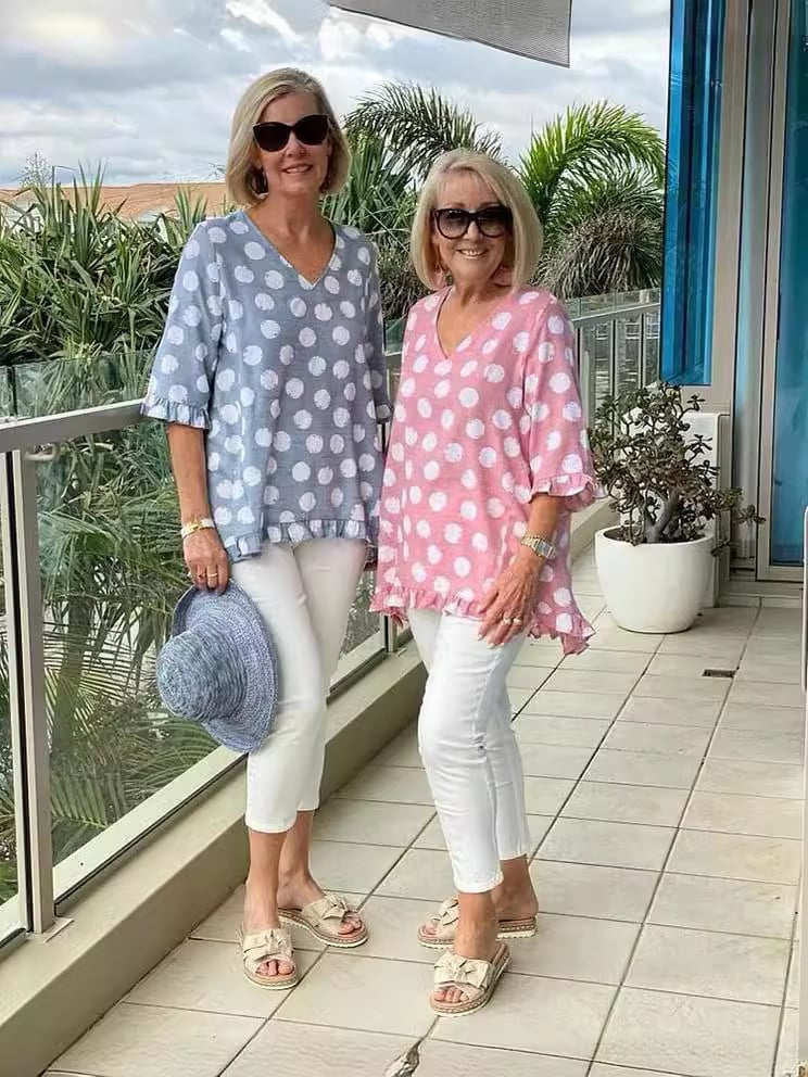 Rosi - Top De Algodón Estampado Con Cuello En V