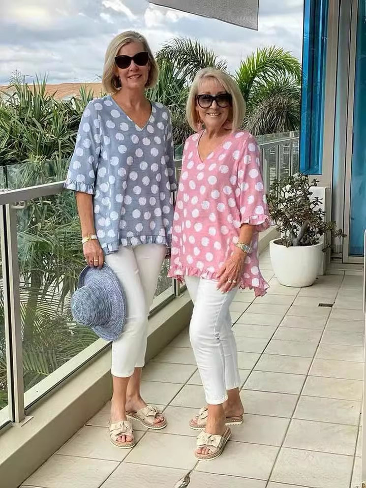 Rosi - Top De Algodón Estampado Con Cuello En V