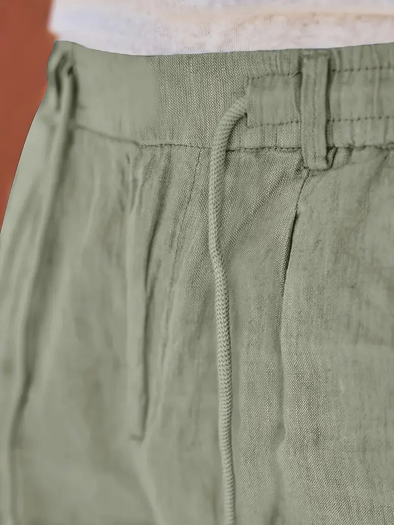 Nichols - Pantalón Holgado De Lino Con Cordón Ajustable