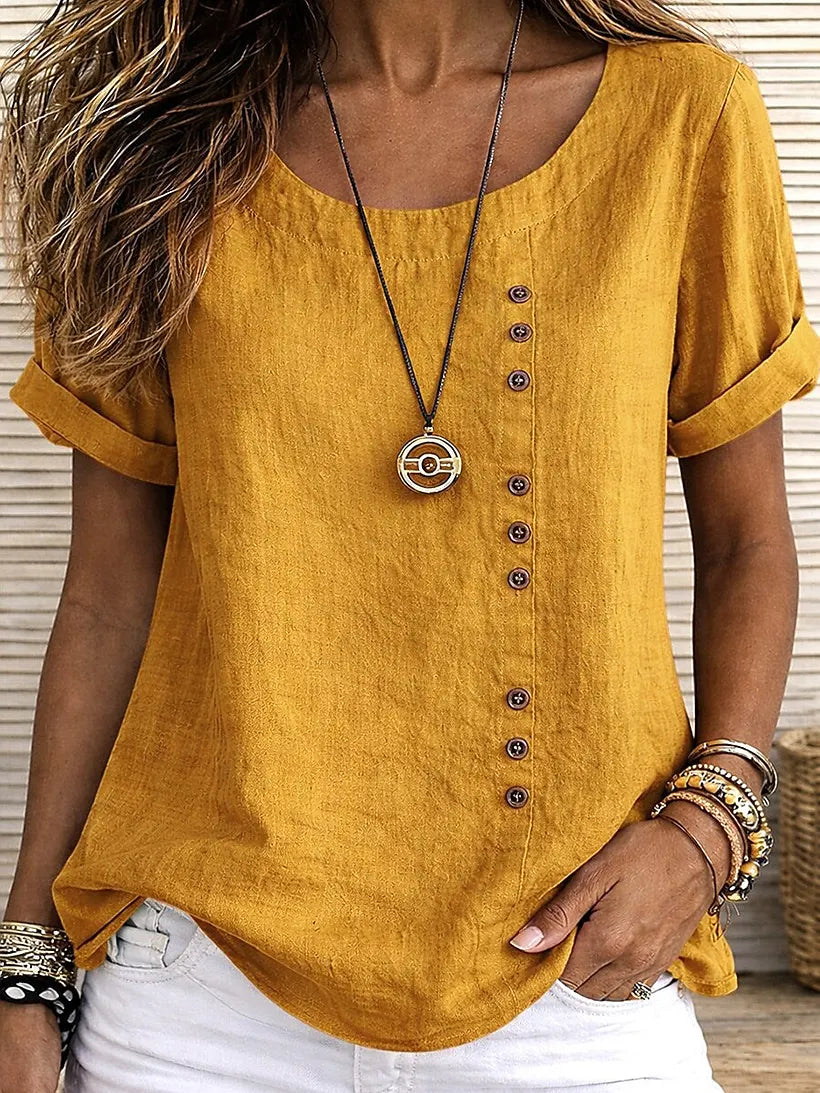 Mickale - Blusa De Algodón Con Botonadura