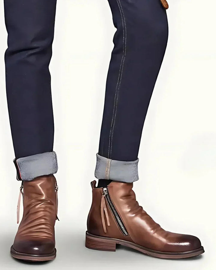 Benes - Botines De Piel Con Cremallera Lateral