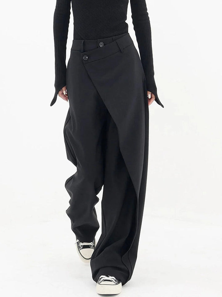 Nela - Pantalones De Corte Asimétrico De Cintura Alta