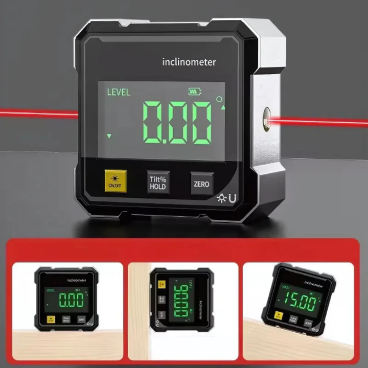 AngleMaster - Inclinómetro Láser Magnético Digital de Seda