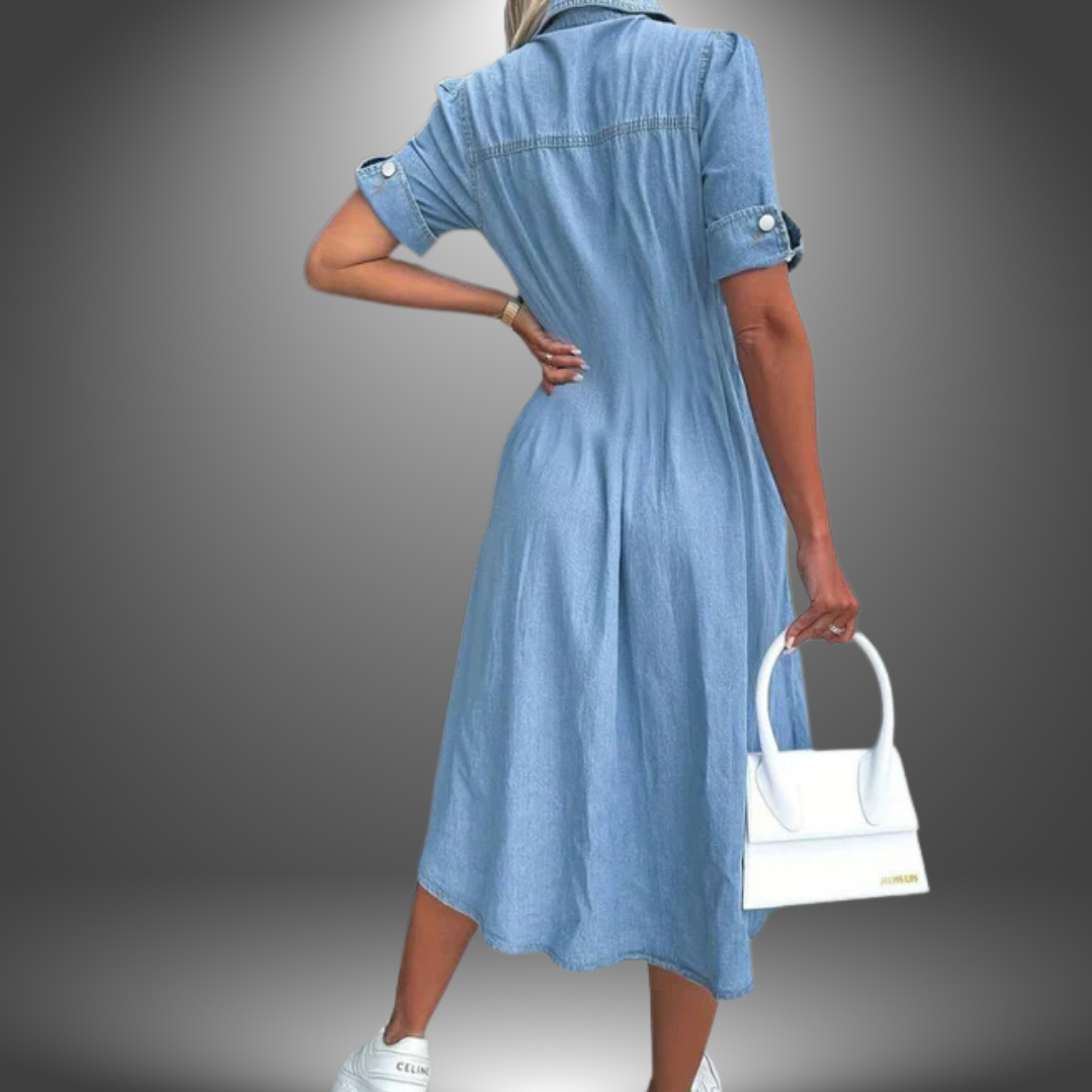 Michele - Vestido Largo Vaquero Hecho a Mano