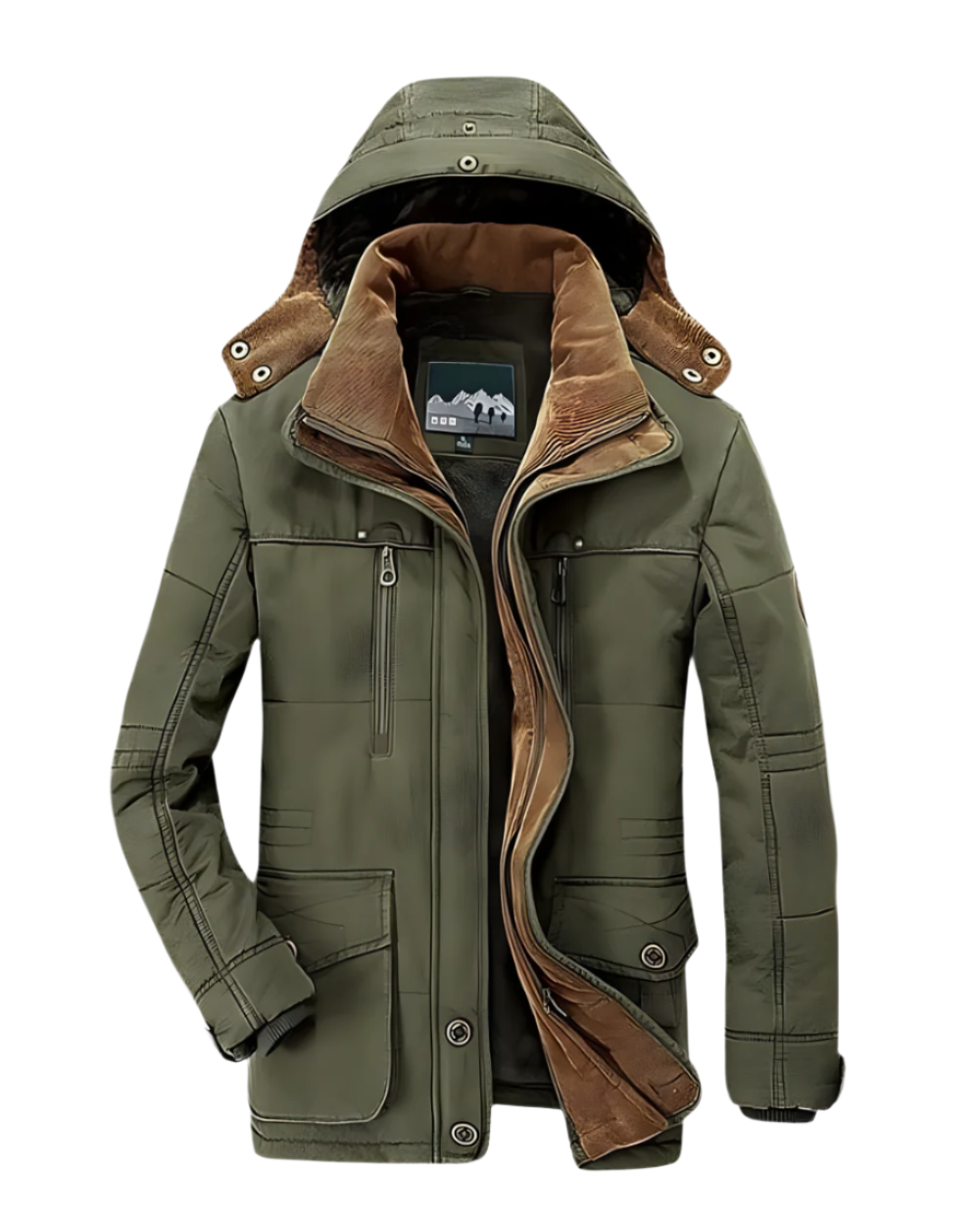 Aziel - Chaqueta Acolchada De Invierno Con Múltiples Bolsillos