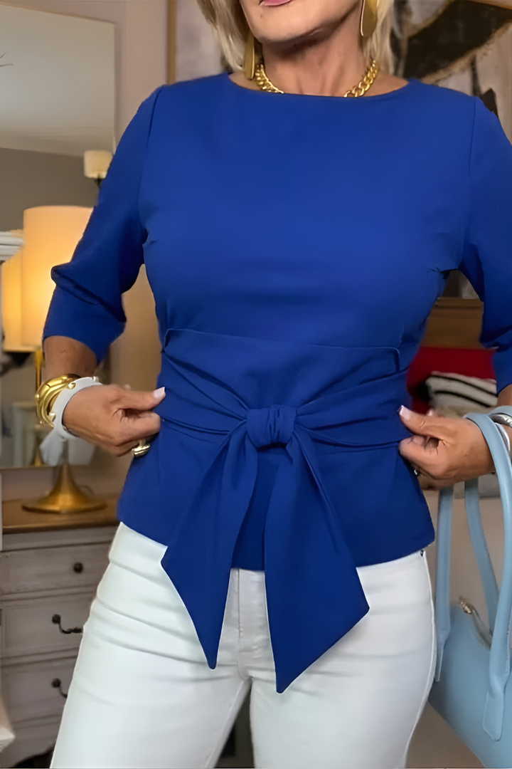 Shaniera - Top Elegante Con Lazo En la cintura