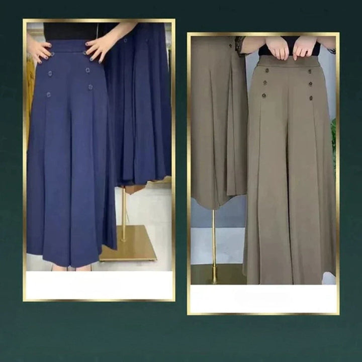 Malou - Elegante Pantalón de Pata Ancha Plisado