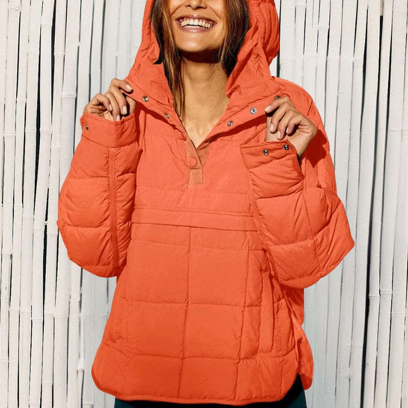 Merve - Elegante Manga Larga Puffer Chaqueta