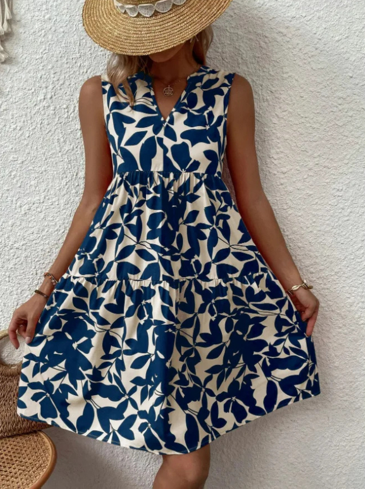 Greysen - Vestido Sin Mangas De Flores a La Moda