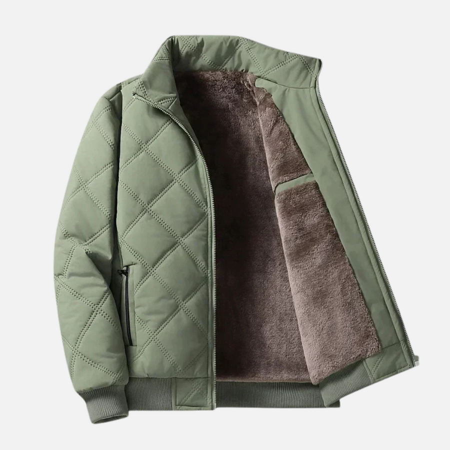 Grisson - Chaqueta Con Cuello Alto y Estampado De Rombos