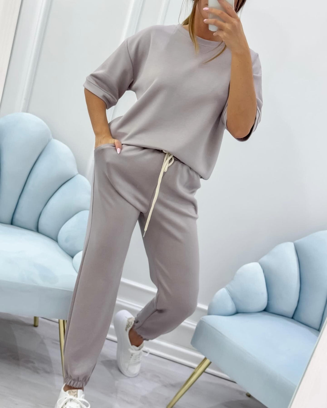 Silvina - Conjunto De Dos Piezas Con Camisa De Manga Corta