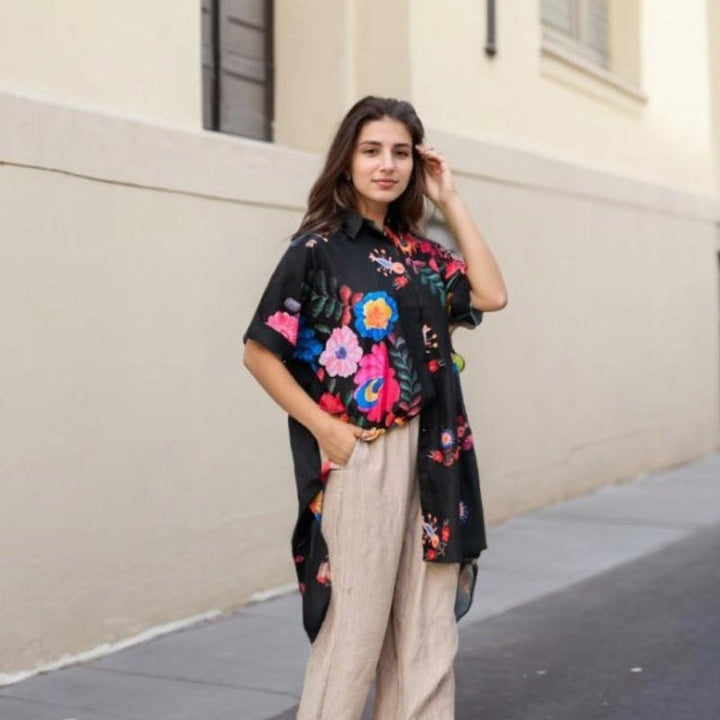 Rossella - Camisa Elegante Con Estampado Floral