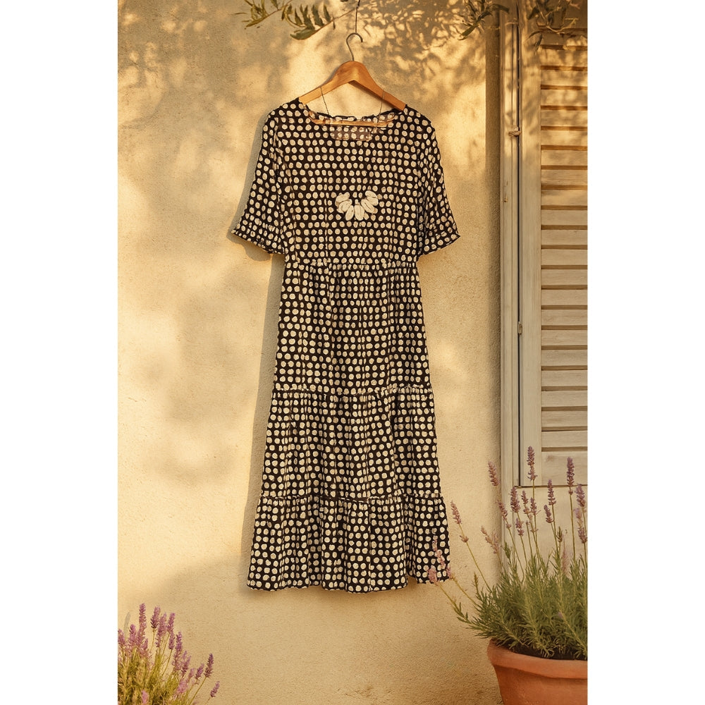 Mariam - Vestido Midi Con Mangas De Volantes