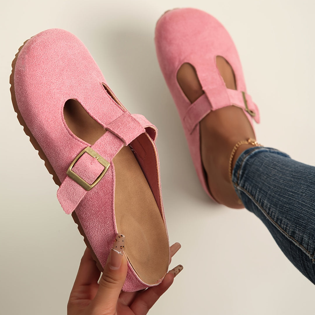 Helane - Cómodos Zuecos de Ante Sin Cordones