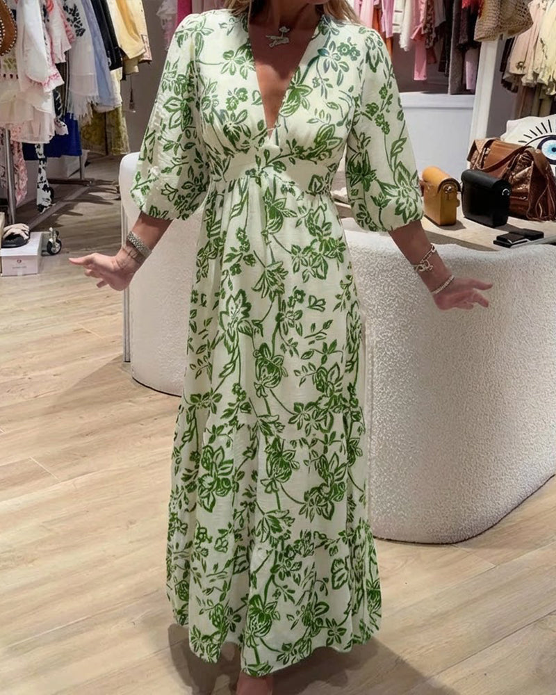 Lyssia - Elegante Vestido Largo Con Estampado Floral