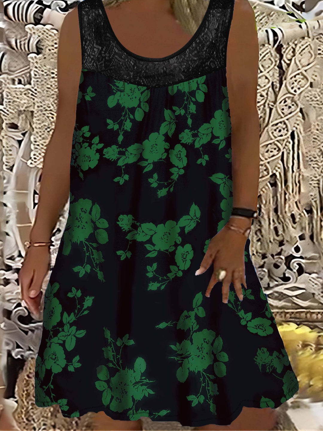 Samudri - Vestido Largo Holgado Sin Mangas y Con Cuello Redondo