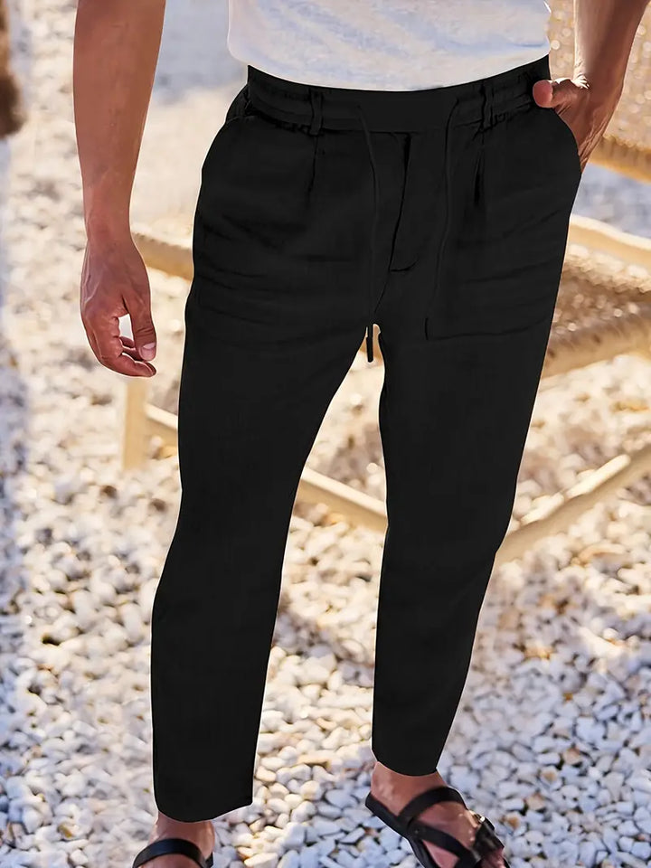 Nichols - Pantalón Holgado De Lino Con Cordón Ajustable