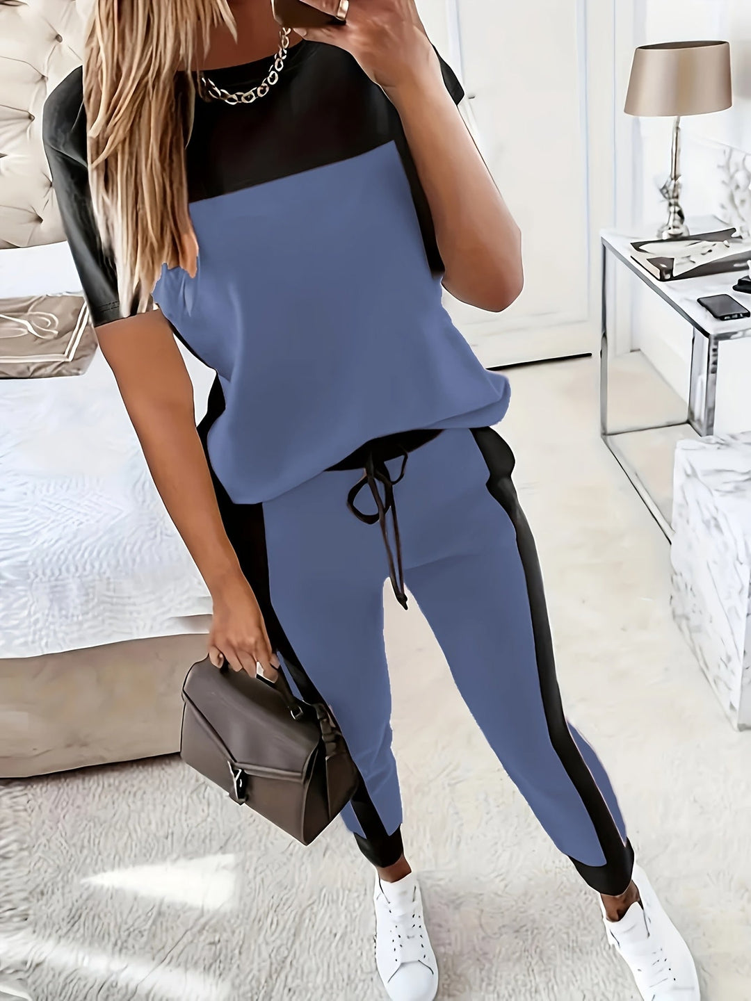 Gerdina - Conjunto De Dos Piezas Con Camisa De Manga Corta