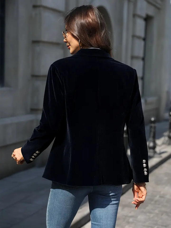 Elīna - Blazer De Terciopelo a La Moda