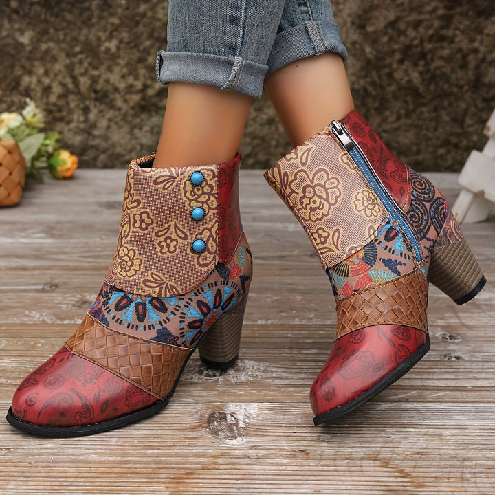 Marylin - Botas Cortas Con Tacón Grueso