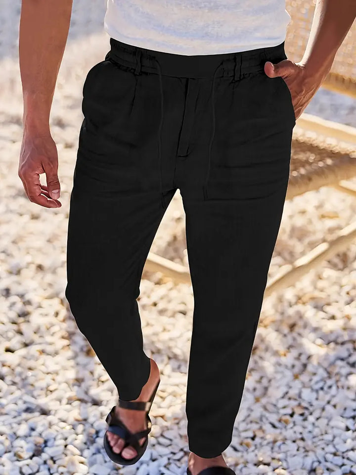 Nichols - Pantalón Holgado De Lino Con Cordón Ajustable