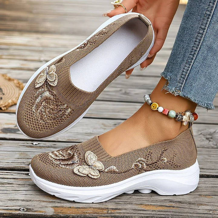 Leetha - Mocasines Bordados Con Mariposas